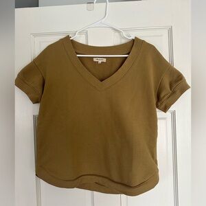 Madewell Short Sleeve V-Neck Tee - Olive Green